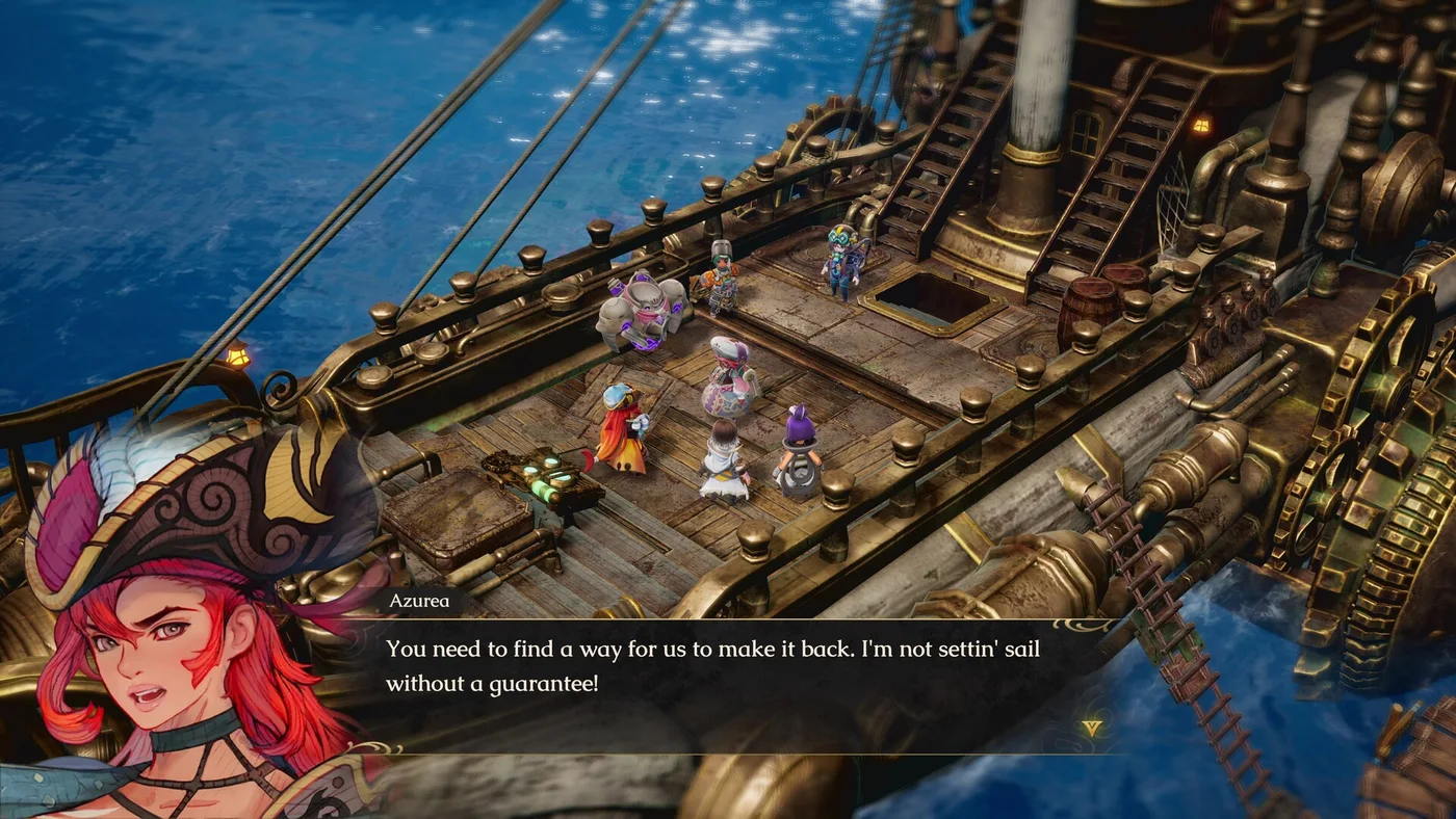 Port Azurea’s cast gathers on deck in the announced adventure.